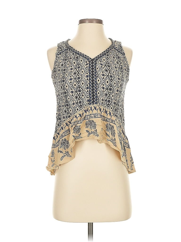 Pre-owned Patrons Of Peace Sleeveless Blouse In Brown