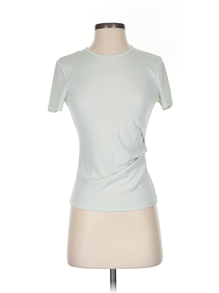 Pre-owned Calvin Klein Short Sleeve Top Green Crew Neck Tops