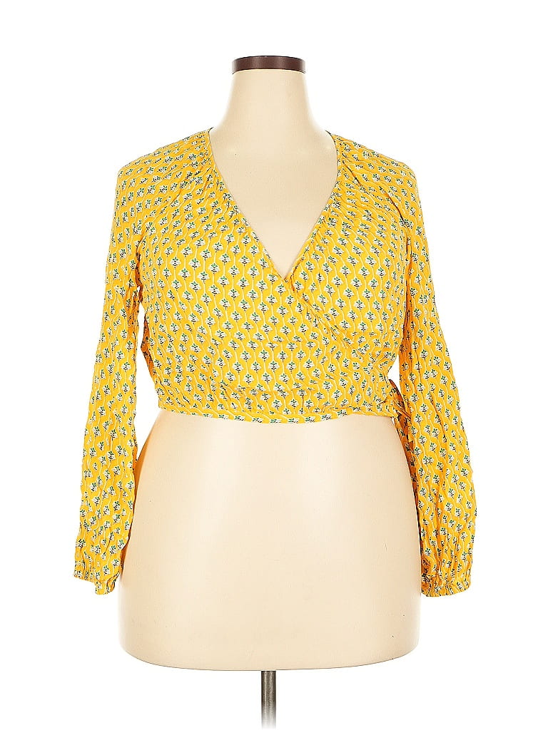 Pre-owned Rhode X Target 3/4 Sleeve Blouse In Yellow