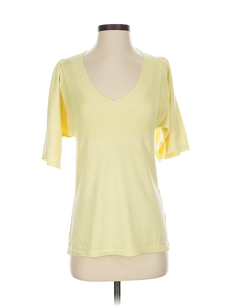 Pre-owned Banana Republic Silk Pullover Sweater In Yellow