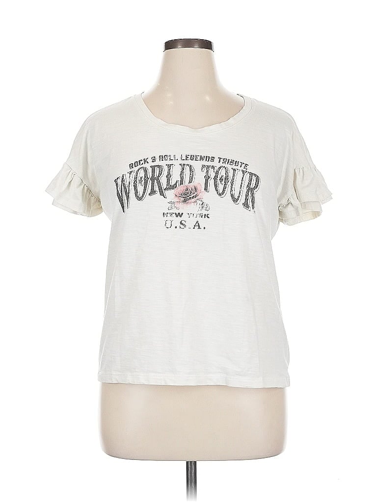 Pre-owned Maurices Short Sleeve T-shirt In White