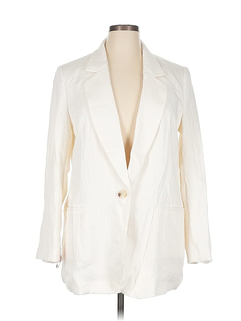 Pre-owned Zara Blazer Jacket In White