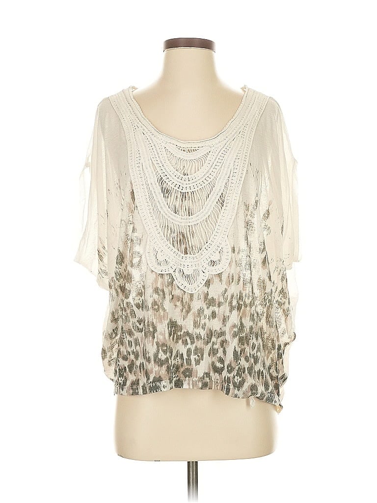Pre-owned Free People 3/4 Sleeve Blouse In White