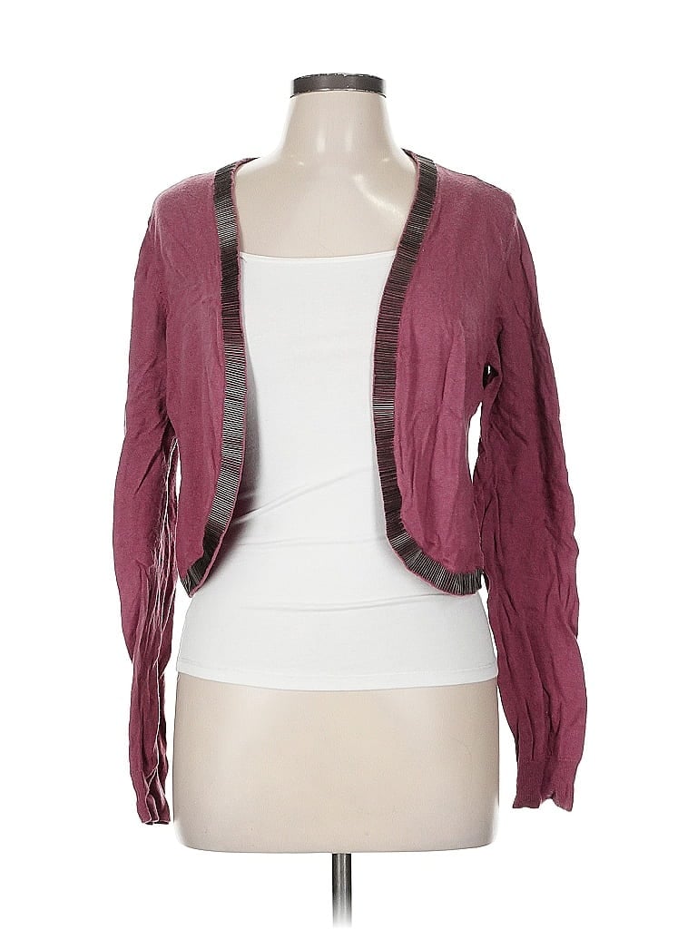 Pre-owned Soft Surroundings Cardigan Sweater In Burgundy