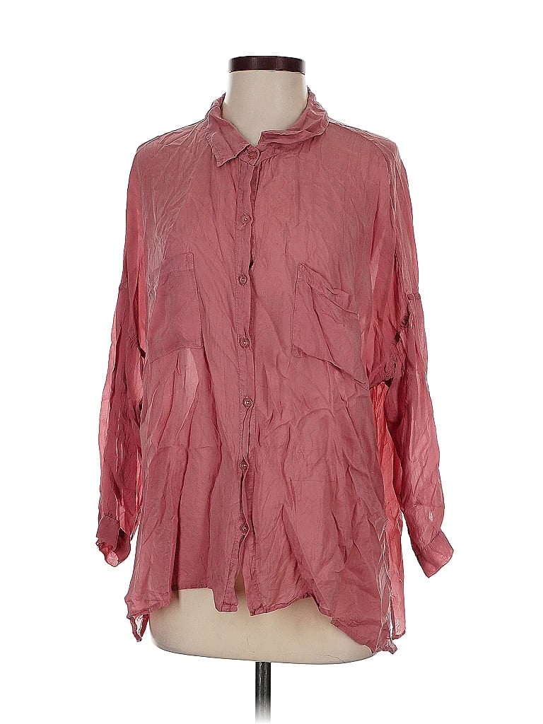 Pre-owned Maven West Long Sleeve Blouse In Pink