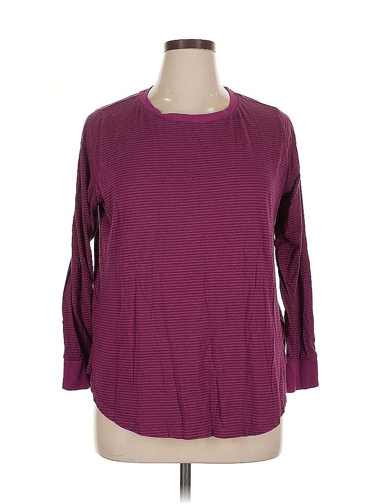 TERRA & SKY Pre-owned 3/4 Sleeve T-shirt In Burgundy