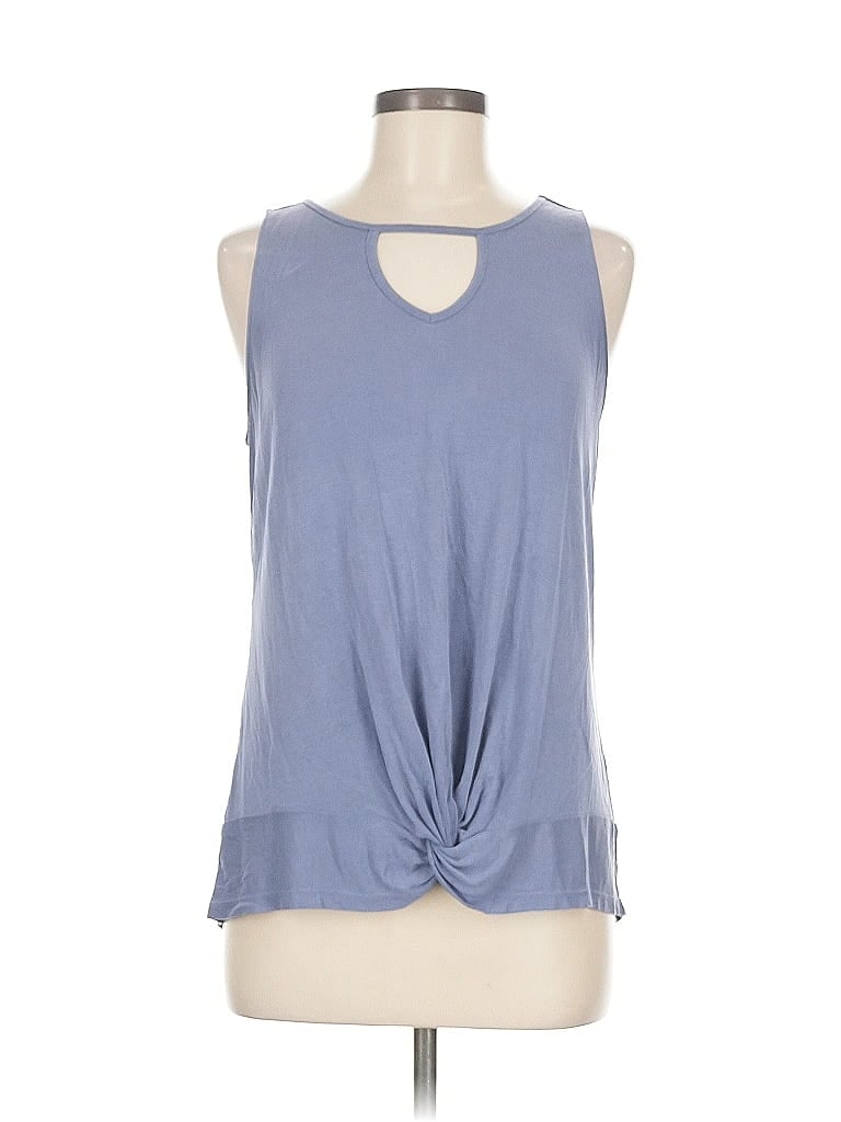 Pre-owned 24/7 Maurices Sleeveless Top Blue Keyhole Neckline Tops