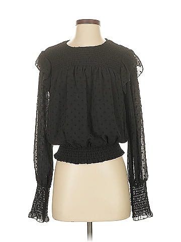 Aqua Long Sleeve Blouse (view 1)