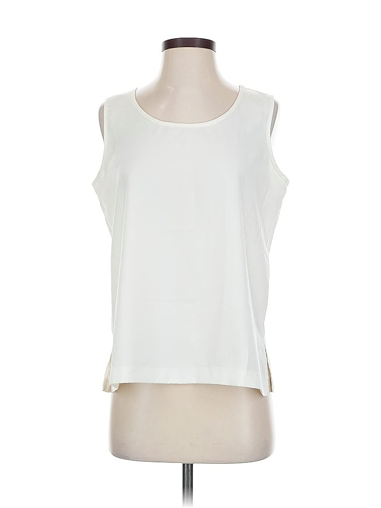 Pre-owned Susan Graver Sleeveless T-shirt In White