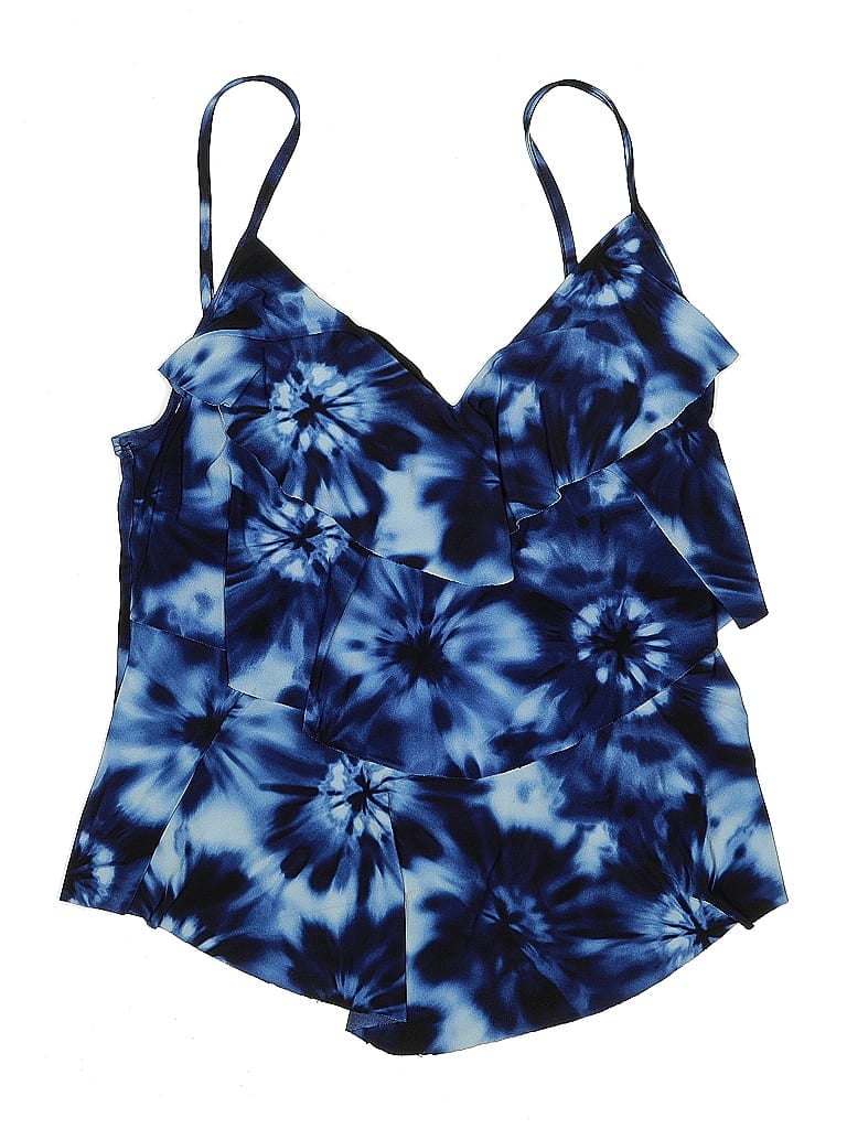 Pre-owned Aqua Green Swimsuit Top Blue Tie-dye Pattern Swimwear