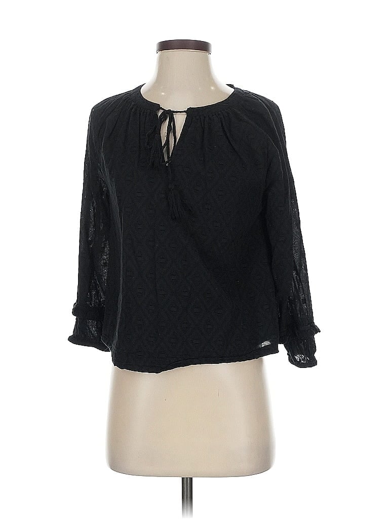 Pre-owned Cake For Dinner 3/4 Sleeve Blouse In Black