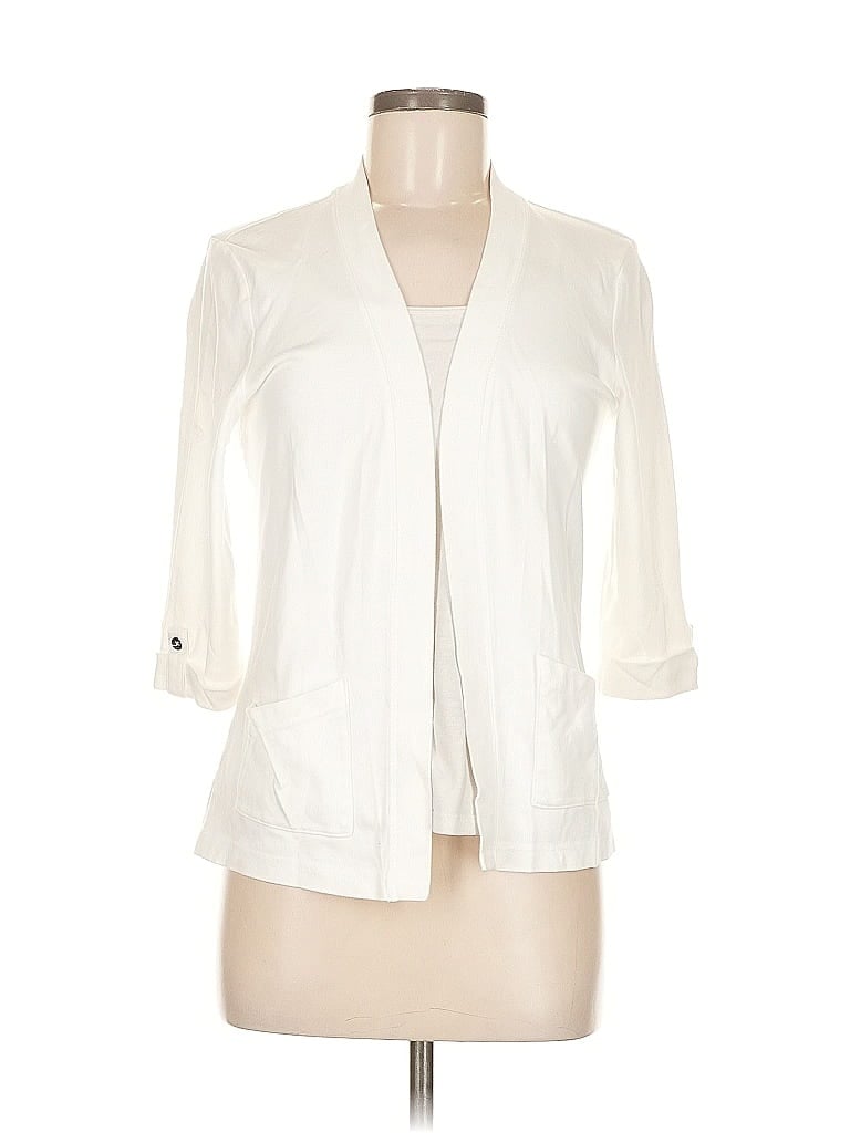 Pre-owned Studio Works 3/4 Sleeve Blouse In White