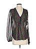 Veronica Beard 100% Silk Green Black Long Sleeve Silk Top Size 2 - photo 1
