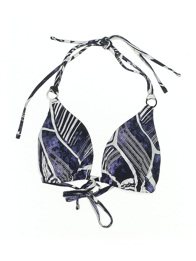 Pre-owned La Blanca Swimsuit Top Blue Graphic Pattern Swimwear