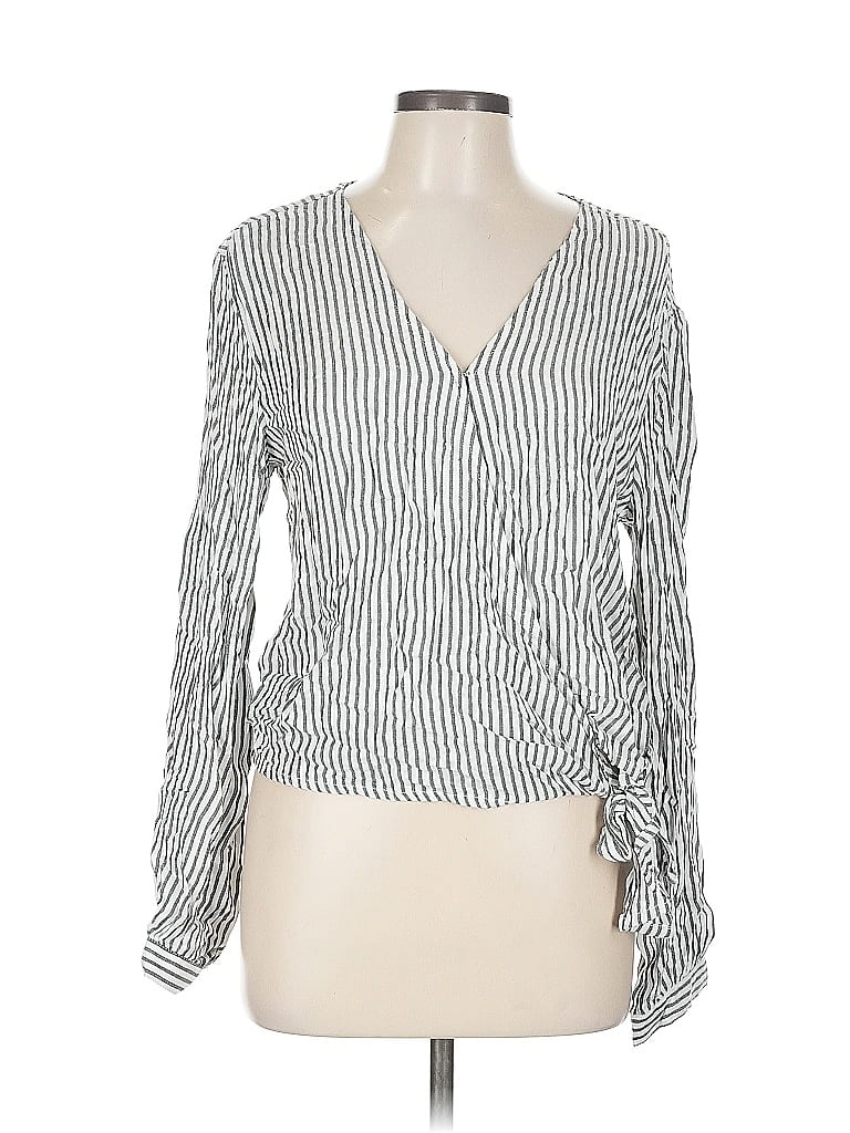 Pre-owned Gap Long Sleeve Blouse In Silver