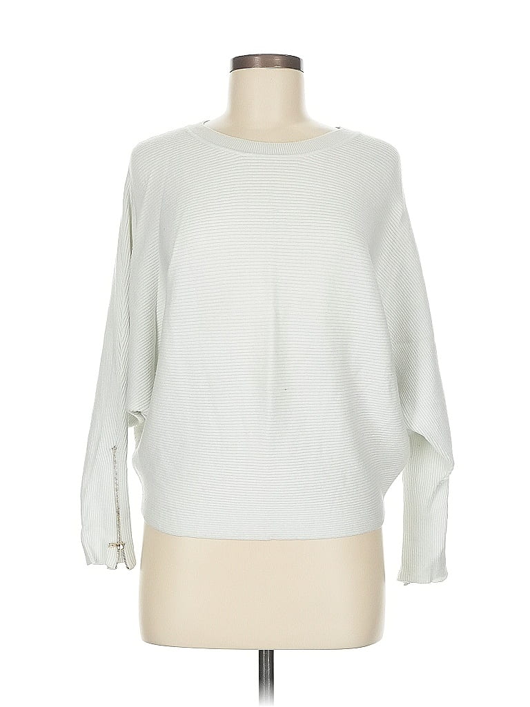 Pre-owned Carmen Marc Valvo Pullover Sweater In White