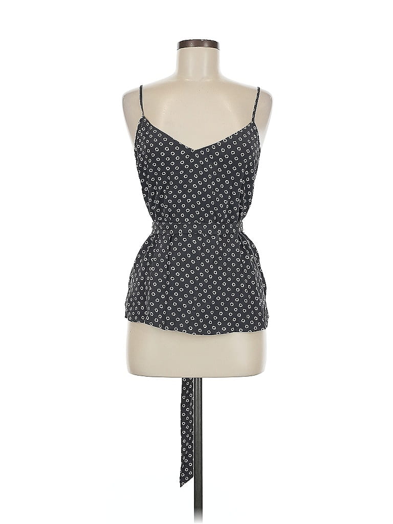 Pre-owned Adriano Goldschmied Sleeveless Silk Top Gray Sweetheart Neckline Tops