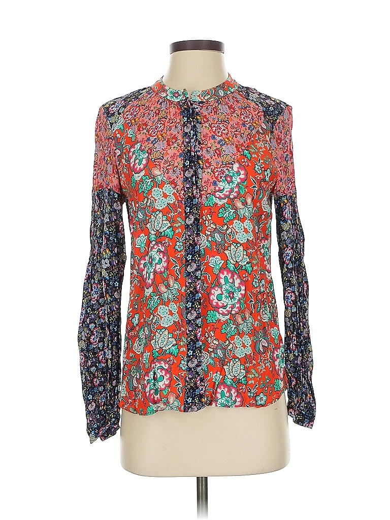 Pre-owned Frame Long Sleeve Blouse In Orange