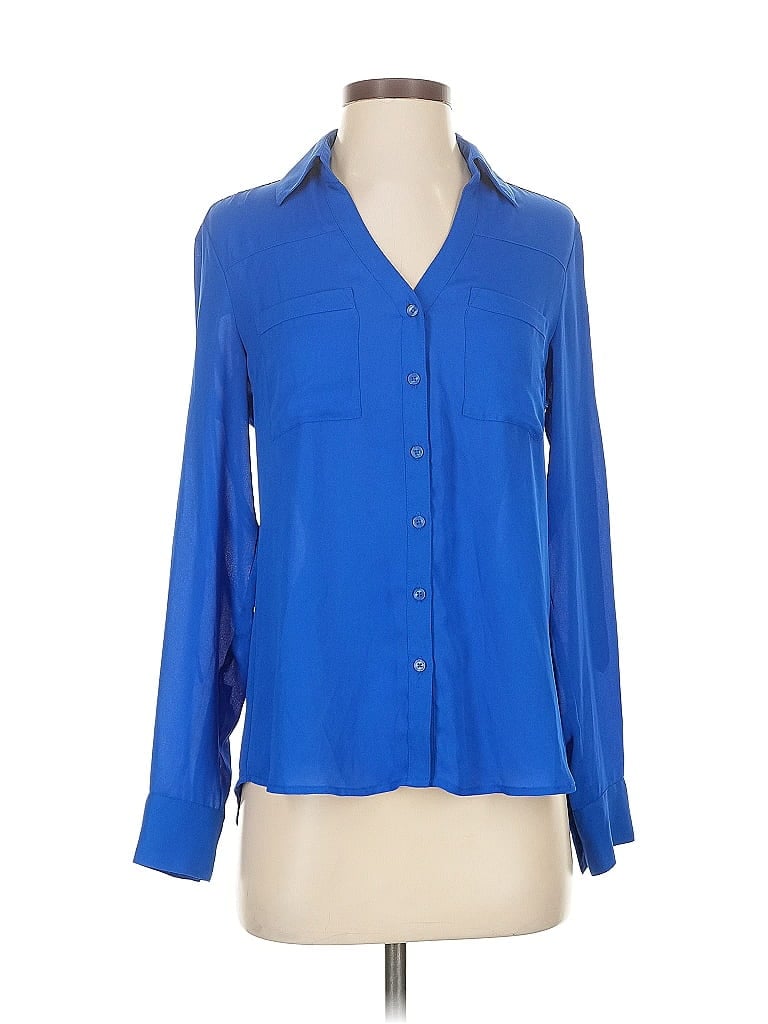 Click to view more detailed imagery on our partner's website Pre-owned Express Long Sleeve Blouse In Blue