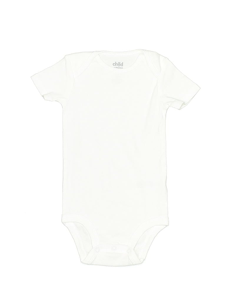 Pre-owned Child Of Mine By Carter's Babies' Short Sleeve Onesie In White