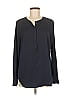 J.Crew Factory Store 100% Polyester Black Blue Long Sleeve Blouse Size M - photo 1