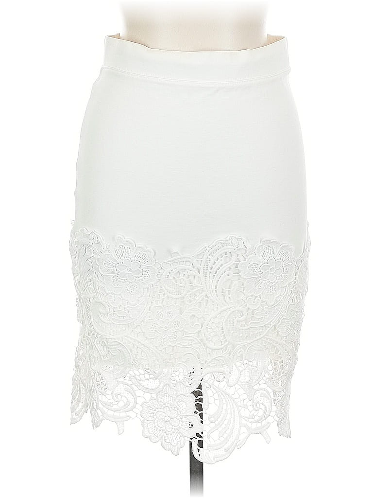 Pre-owned Haute Monde Formal Skirt In White