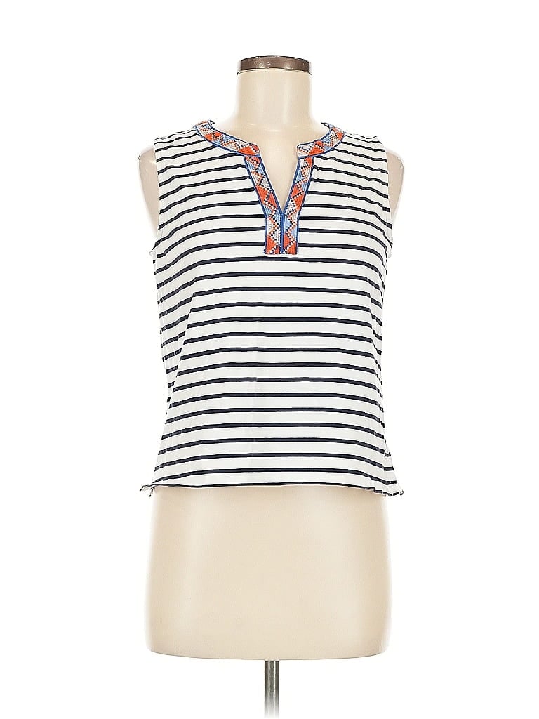 Click to view more detailed imagery on our partner's website Pre-owned Tribal Sleeveless Top White Halter Neckline Tops