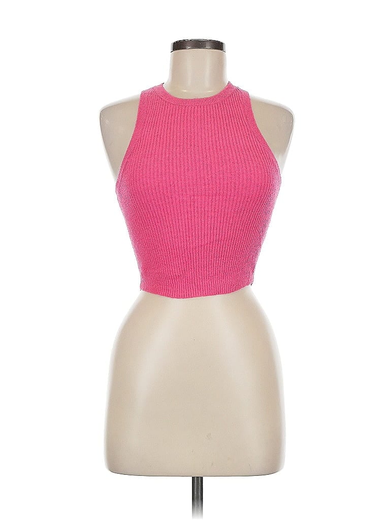 Click to view more detailed imagery on our partner's website Pre-owned Papermoon Sleeveless Top Pink Halter Neckline Tops