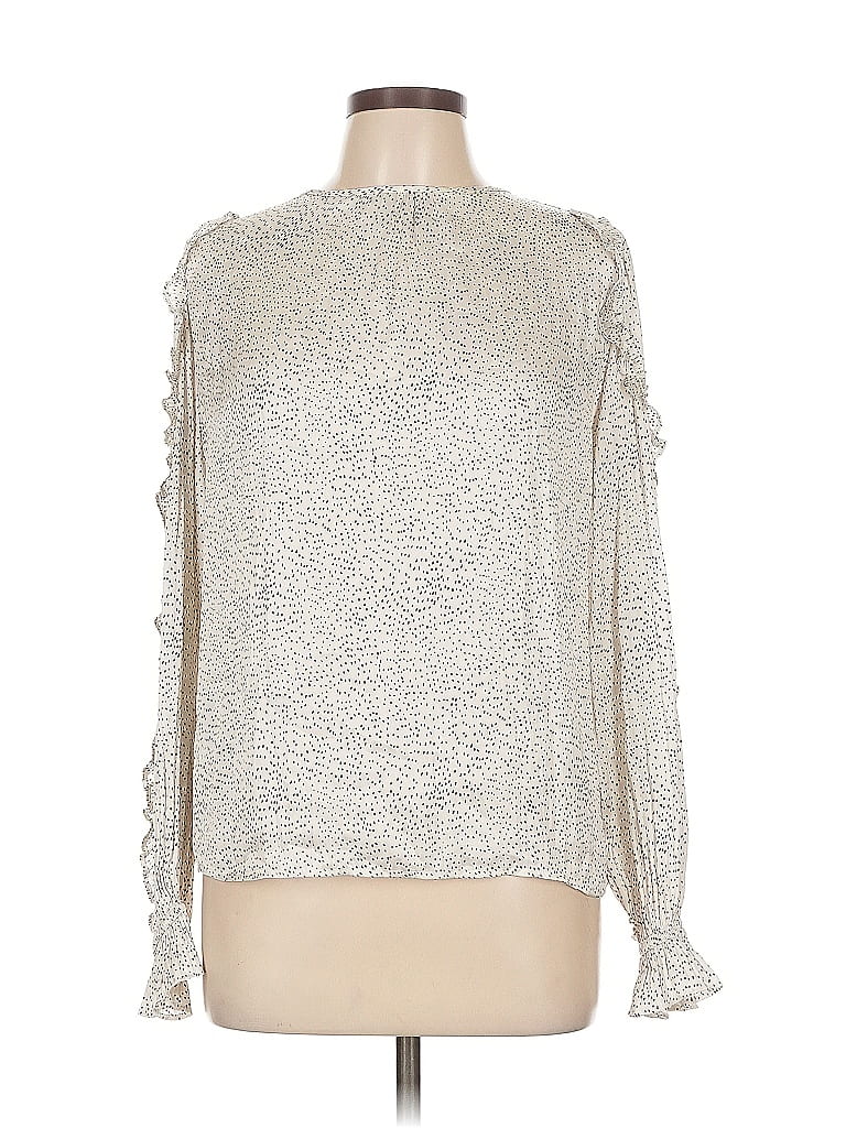 Pre-owned Ann Taylor Loft Long Sleeve Blouse In Silver