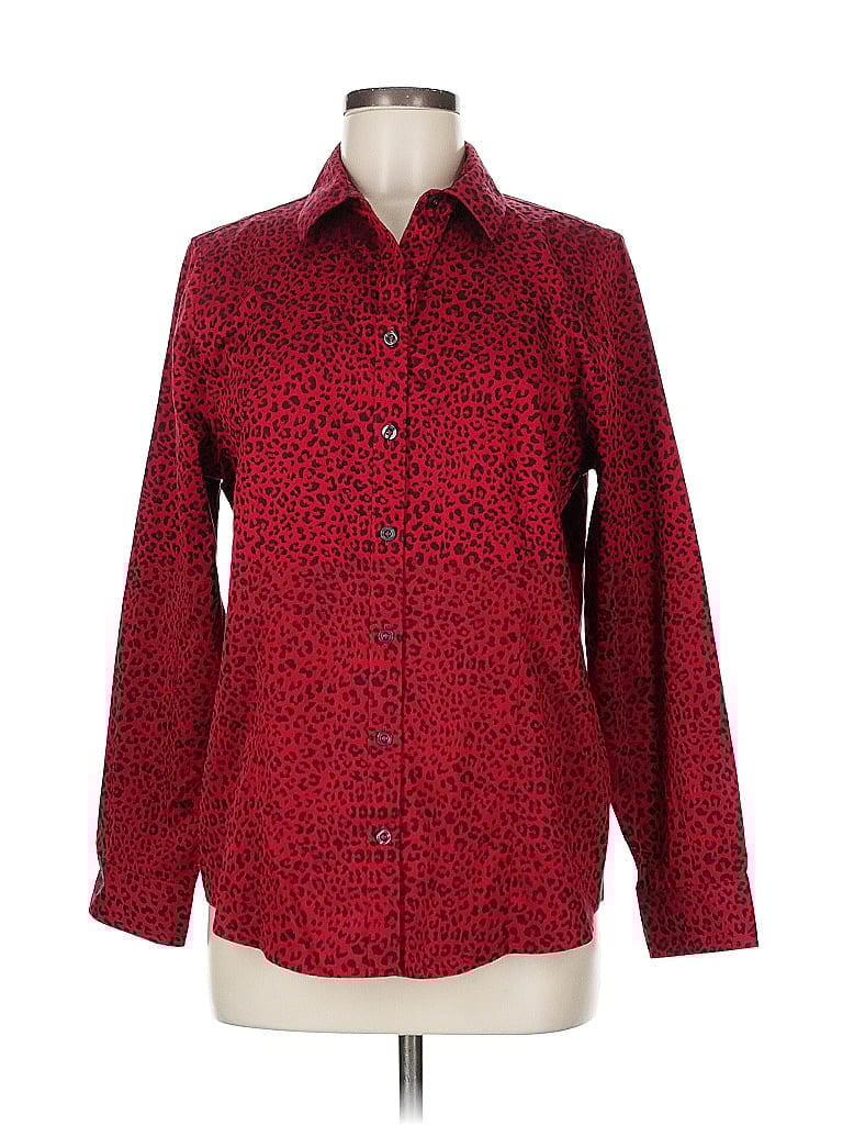 Click to view more detailed imagery on our partner's website Pre-owned Chico's Long Sleeve Button Down Shirt In Red