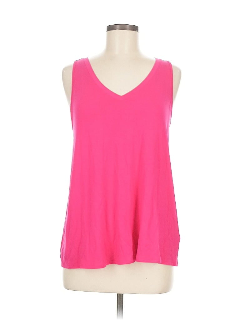 Pre-owned Time And Tru Tank Top Pink Plunge Neckline Tops
