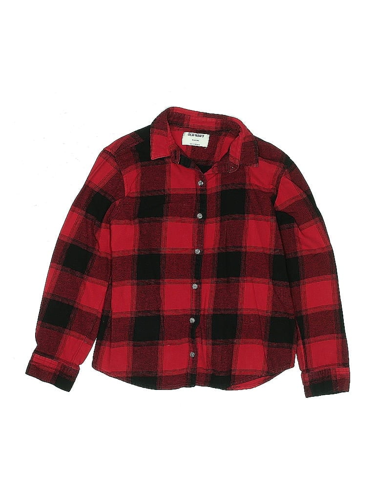 Pre-owned Old Navy Kids' Long Sleeve Button Down Shirt In Red
