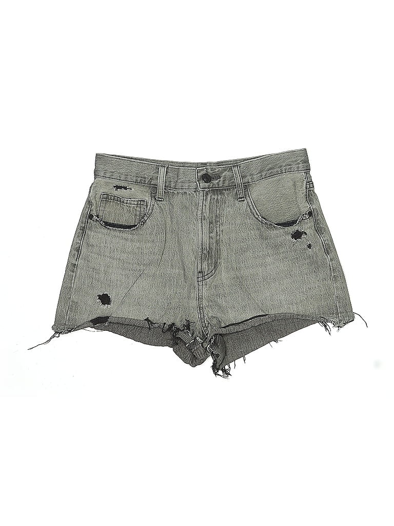 Pre-owned Uniqlo Denim Shorts In Gray