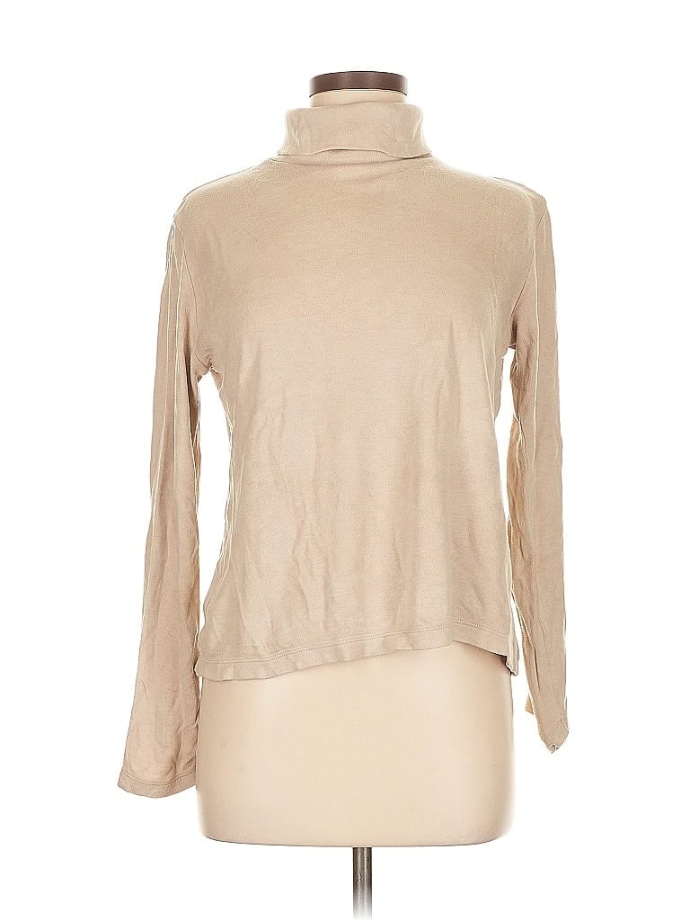 Pre-owned Uniqlo Long Sleeve Turtleneck In Brown