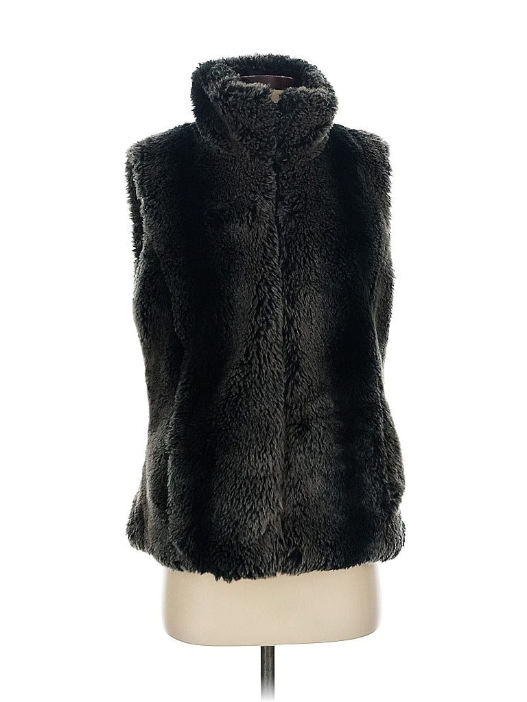 Pre-owned Kristen Blake Faux Fur Vest In Black