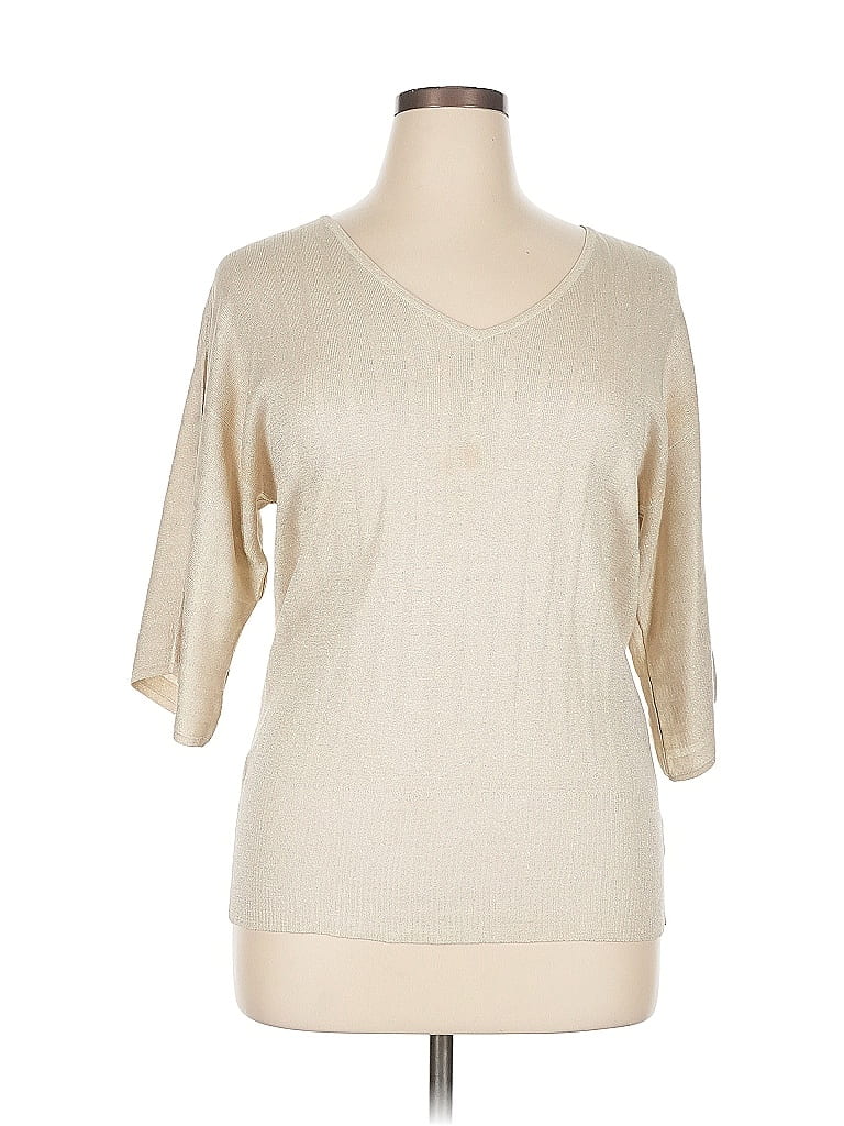 Click to view more detailed imagery on our partner's website Pre-owned Style & Co Silk Pullover Sweater In White
