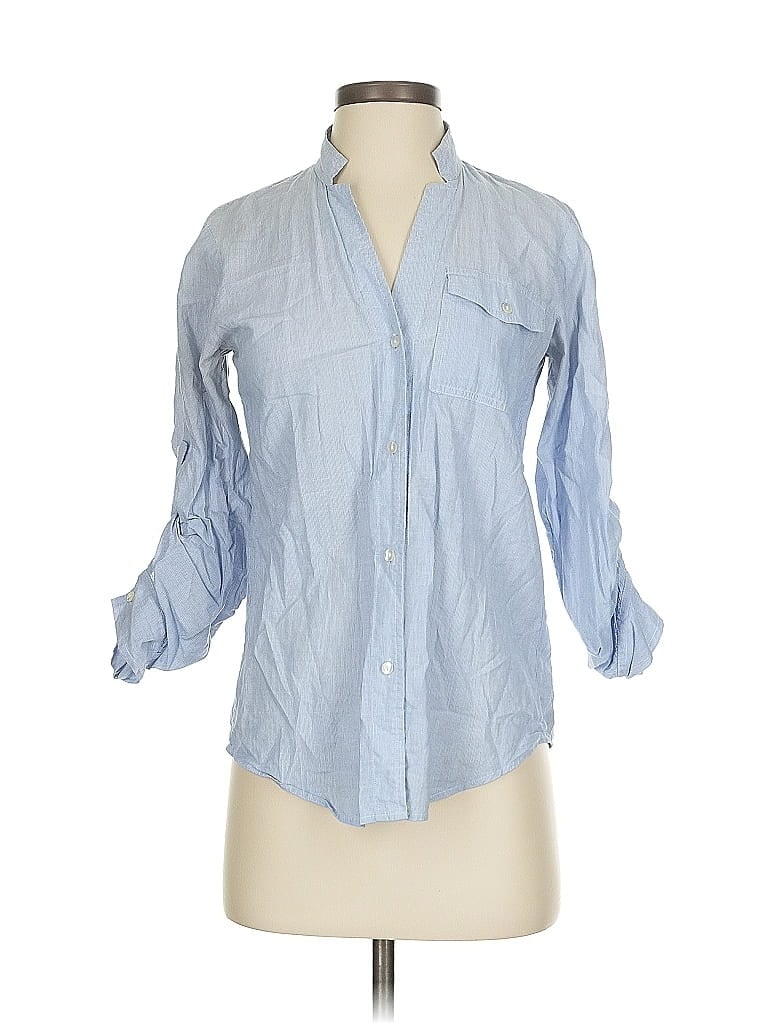 Click to view more detailed imagery on our partner's website Pre-owned Gap 3/4 Sleeve Button Down Shirt In Blue