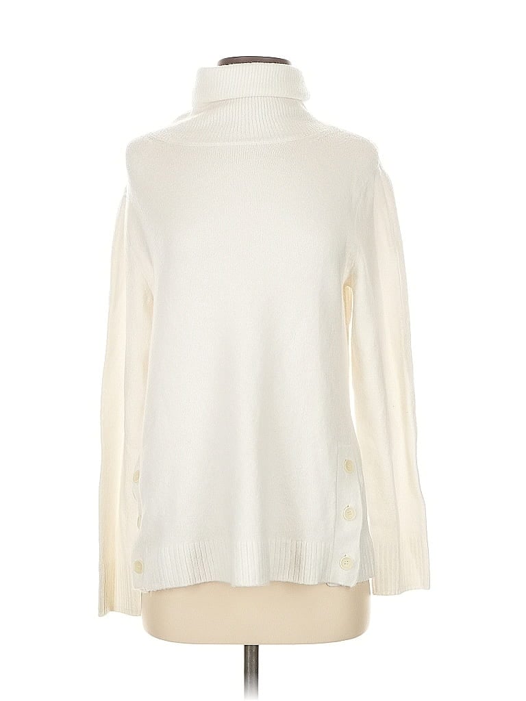Pre-owned J.crew Factory Store Turtleneck Sweater In White