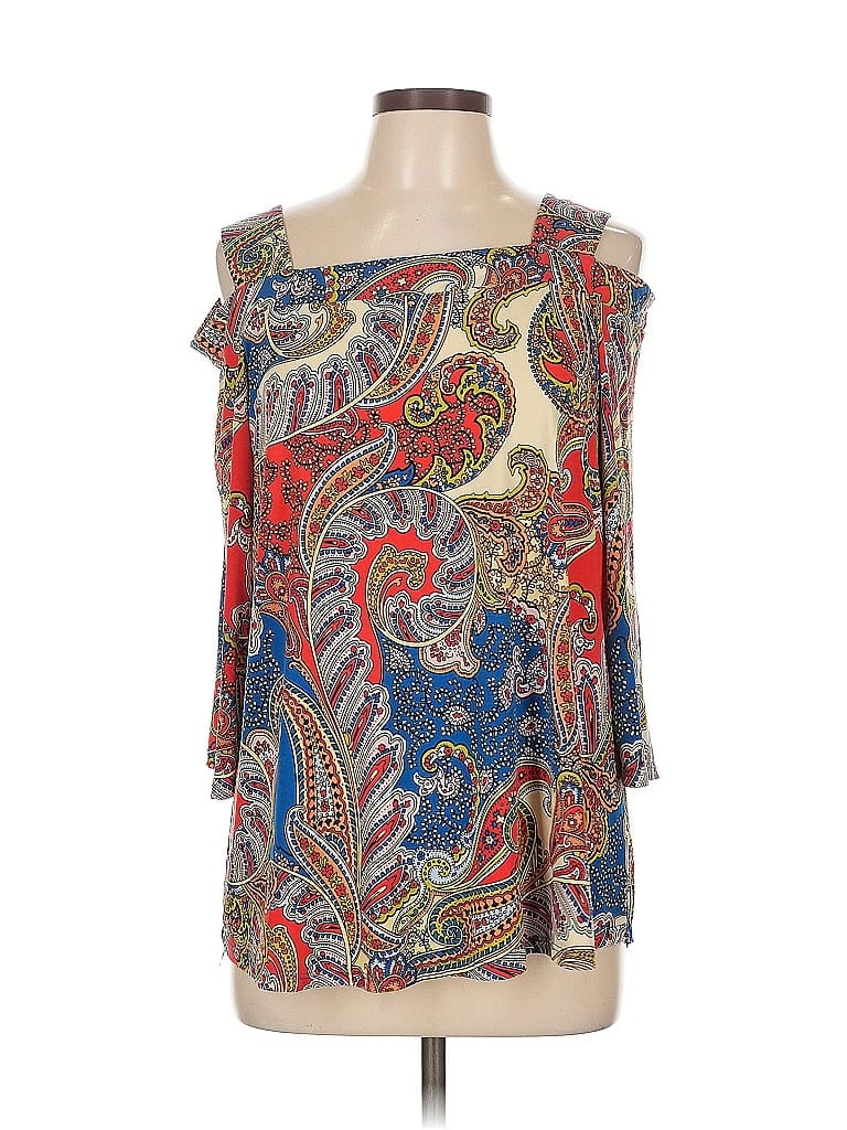 Pre-owned Chico's 3/4 Sleeve Blouse In Blue