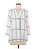 41Hawthorn 100% Polyester Silver 3/4 Sleeve Blouse Size M - photo 1