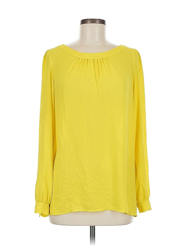 Pre-owned Ann Taylor Loft Outlet Long Sleeve Blouse In Yellow