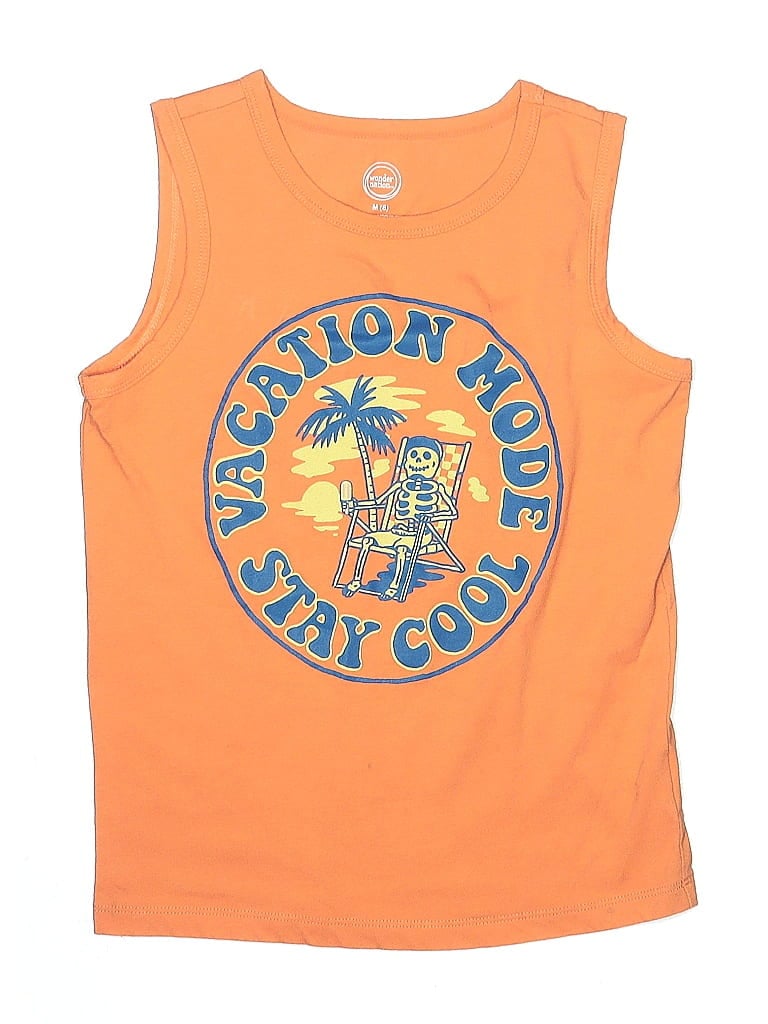 Pre-owned Wonder Nation Kids' Sleeveless T-shirt In Orange