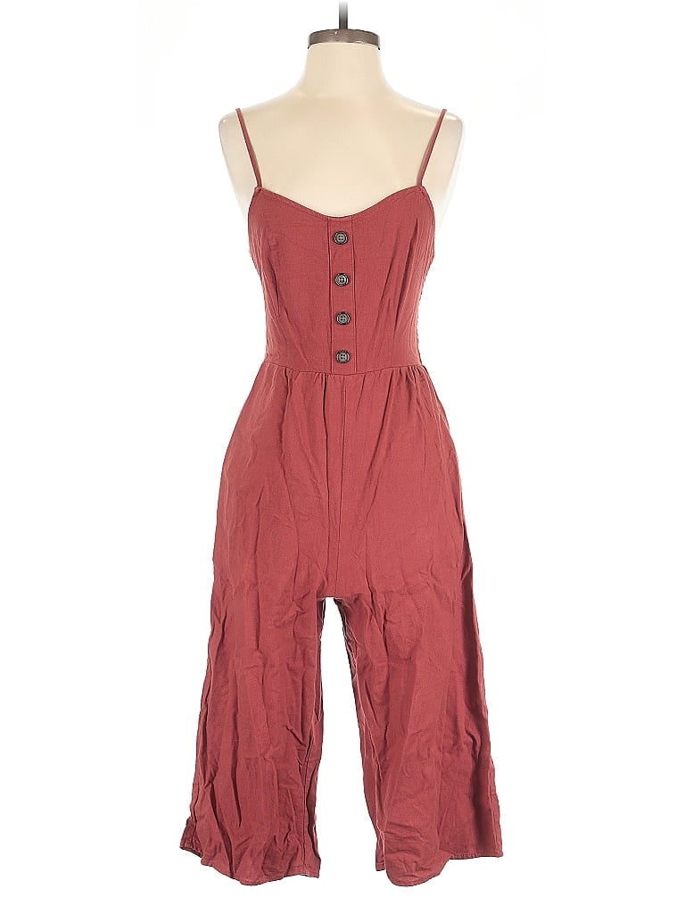 Pre-owned J For Justify Jumpsuit In Burgundy