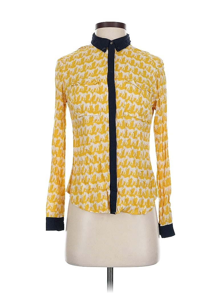 Click to view more detailed imagery on our partner's website Pre-owned Maeve Long Sleeve Blouse In Yellow