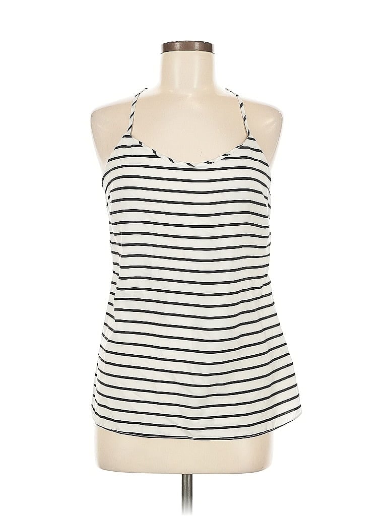 Pre-owned J.crew Factory Store Tank Top Ivory Halter Neckline Tops In White