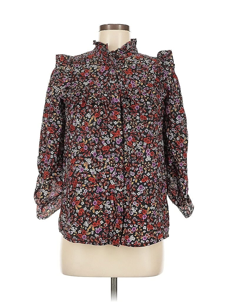 Pre-owned Who What Wear 3/4 Sleeve Blouse In Black