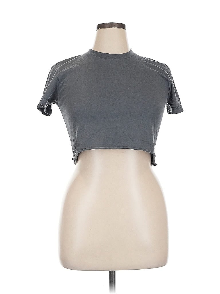 LOS ANGELES APPAREL Pre-owned Short Sleeve Turtleneck In Gray