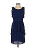 BCBGMAXAZRIA 100% Polyester Solid Blue Cocktail Dress Size 2 - photo 1