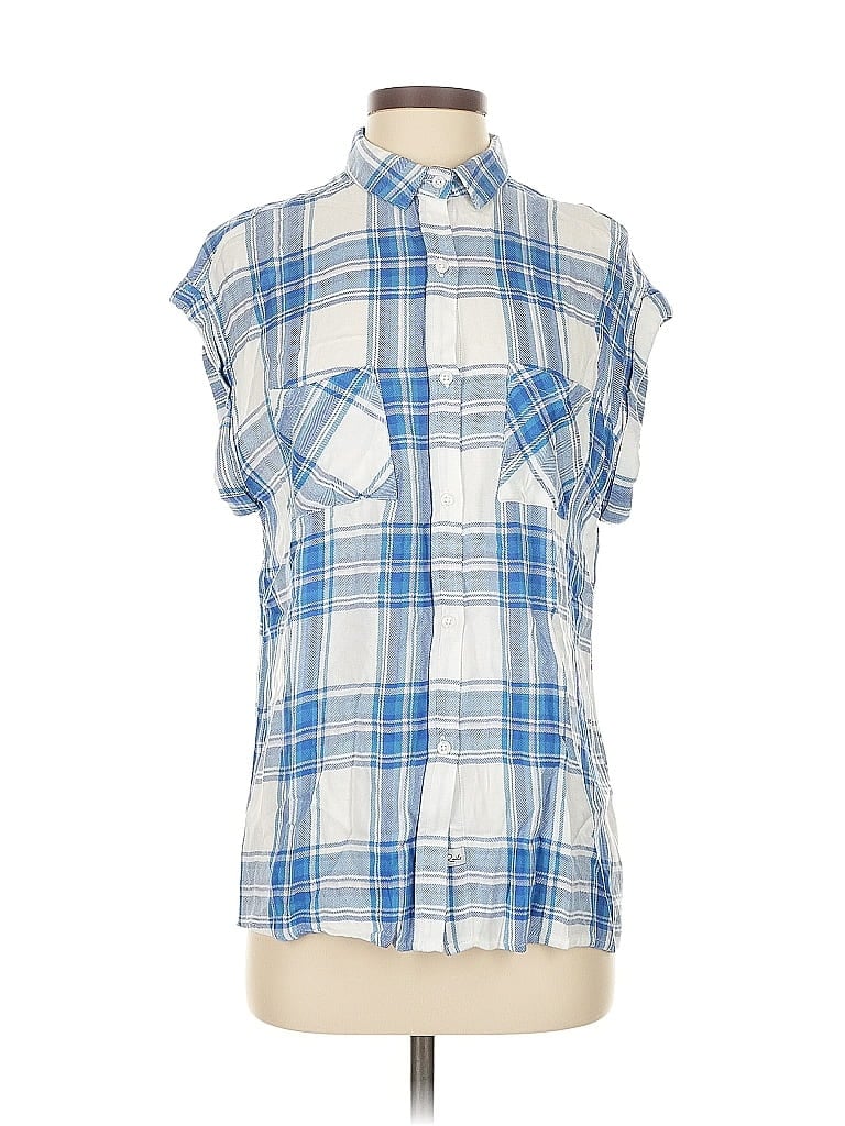 Pre-owned Rails Sleeveless Button Down Shirt In Blue