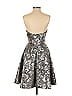 Cesar Galindo 100% Silk Metallic Silver Cocktail Dress Size 6 - photo 2